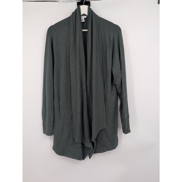 Athleta Open Front Cardigan Green Long Sleeve Women's Large Pockets Comfort - Picture 1 of 8